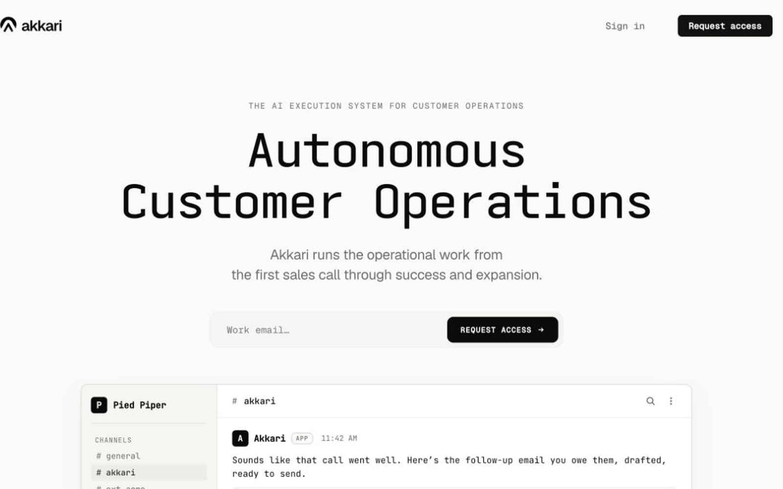Akkari autonomous customer operations platform